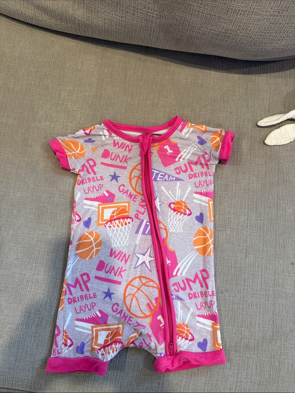 Little Sleepies Pink Slam Dunk Shorty Zippy